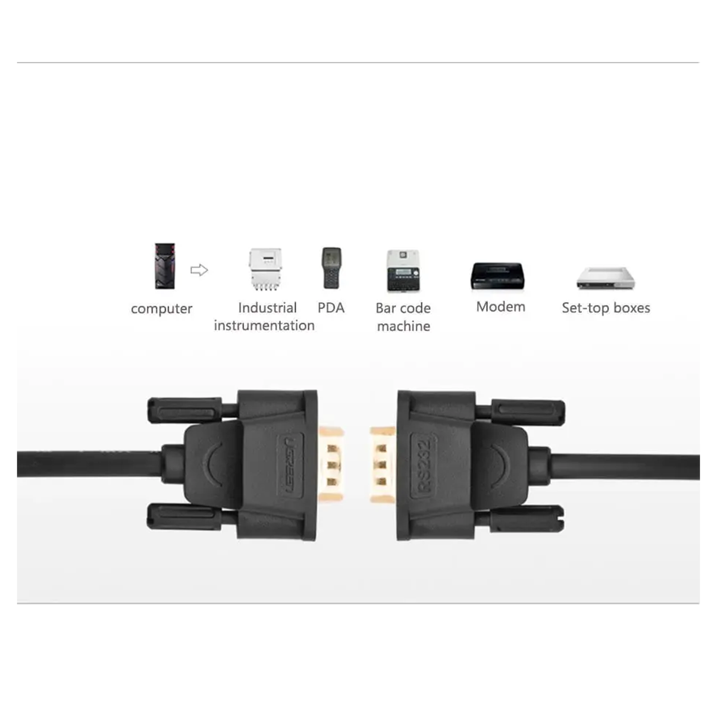 Ugreen DB9 RS232 Female to Female Adapter Cable (1.5m) - 20149 متجر نصر