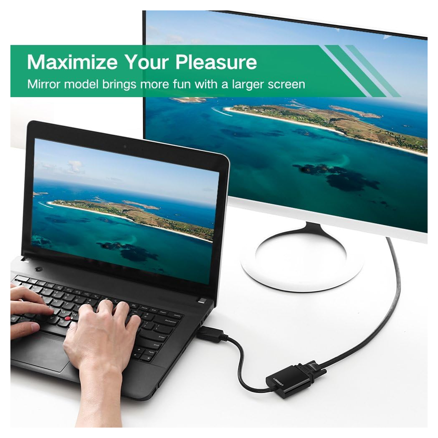 UGREEN DisplayPort to VGA Female Converter / 20415 متجر نصر