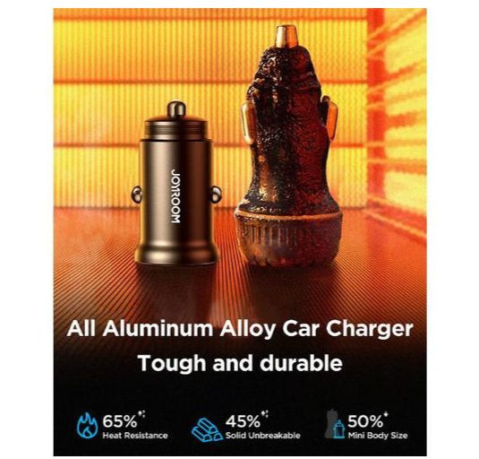 JoyRoom 30W usb A + usb C mini Metal Car Charger JR-CCN05 متجر نصر