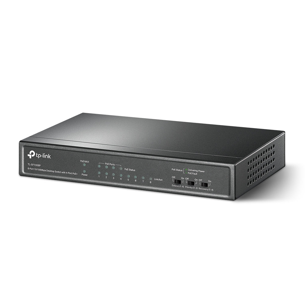 TP-Link® 8-Port 10/100Mbps Desktop PoE Switch with 4-Port PoE+, 66W | TL-SF1008P - متجر نصر
