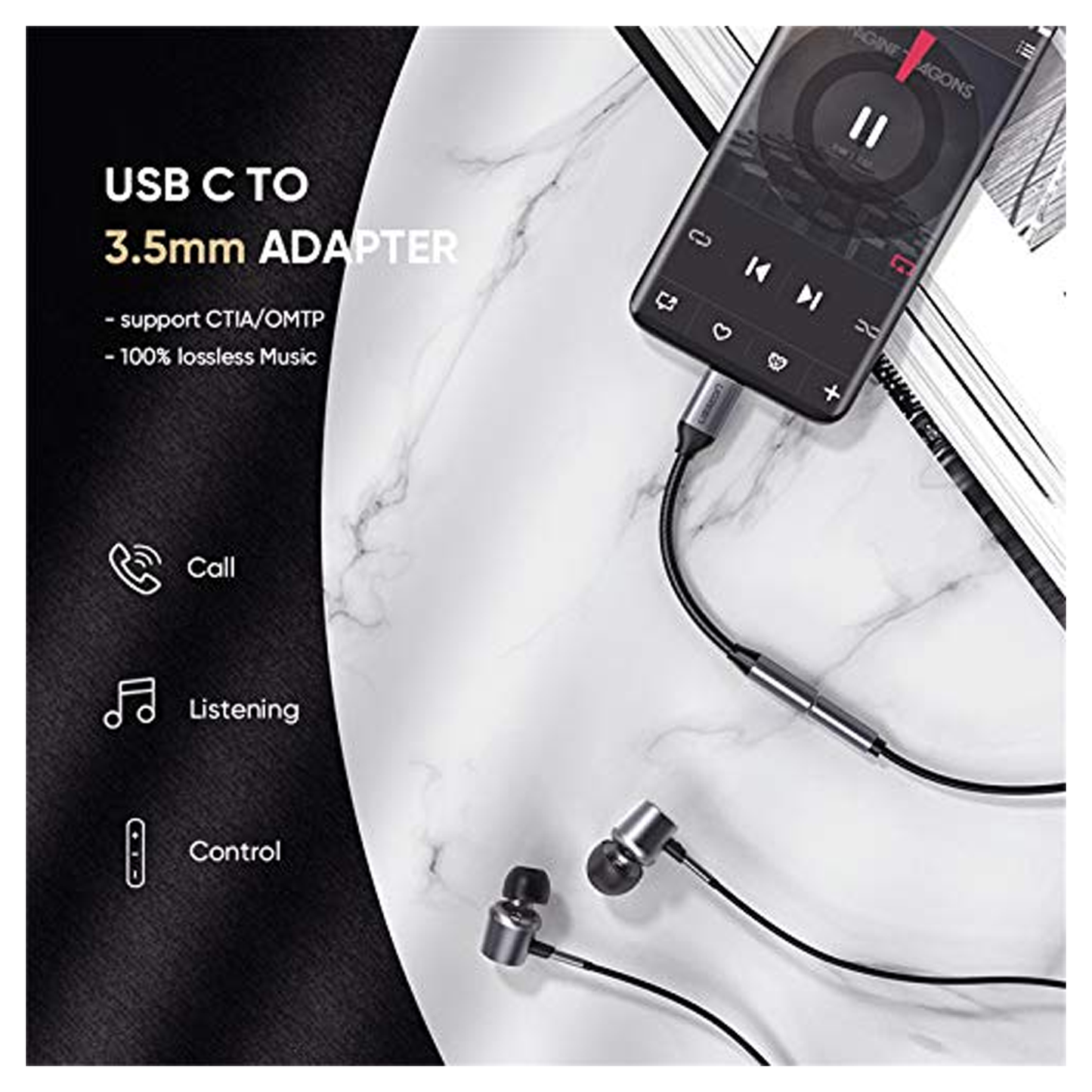 UGREEN USB C to 3.5mm Headphone Jack Adapter / 30632 متجر نصر