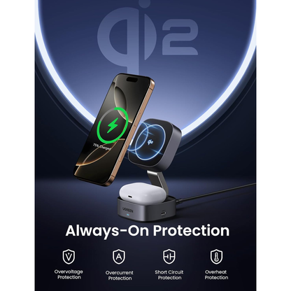 UGREEN 2-in-1 Qi2 Magnetic Foldable Fast Charging Station / 35316 متجر نصر