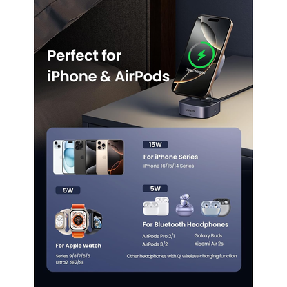 UGREEN 2-in-1 Qi2 Magnetic Foldable Fast Charging Station / 35316 متجر نصر