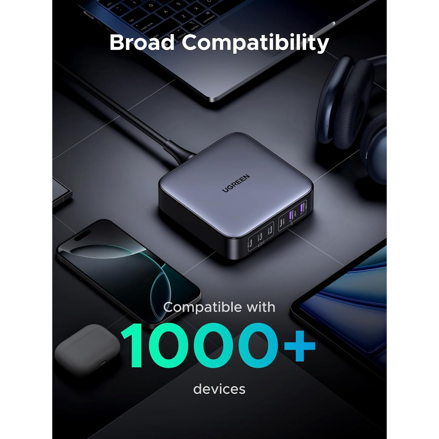 UGREEN Nexode 200W USB C GaN Charger-6 Ports Desktop Charger | 40914 - متجر نصر