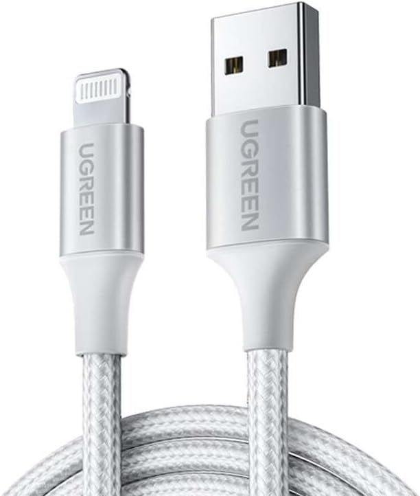 Ugreen USB-A to Lightning Charging Cable, Silver / 60163-60161