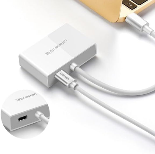 UGREEN USB Type C to HDMI + VGA Converter (White) | 30843 متجر نصر