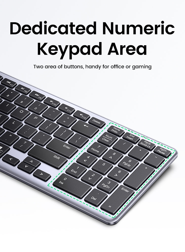 UGREEN Ultra Slim Wireless and Bluetooth Keyboard – KU005 / 15258