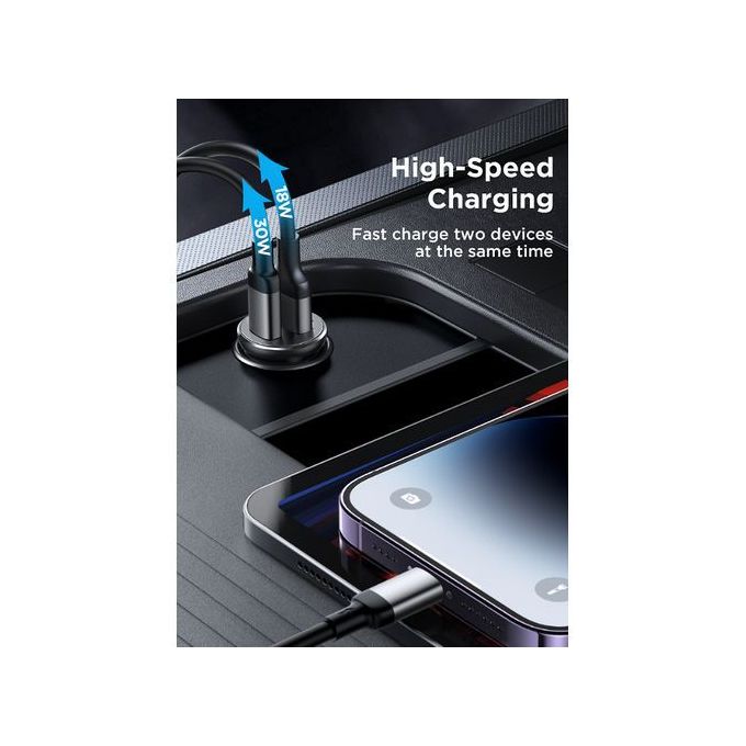 JoyRoom 30W usb A + usb C mini Metal Car Charger JR-CCN05 متجر نصر