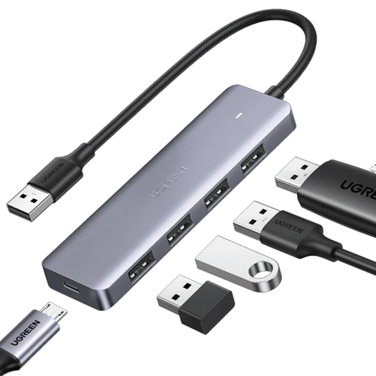 UGREEN USB Hub 3.0, Ultra Slim 4 Port USB 3 Hub with 5Gbps Data Transfer / 50985 متجر نصر
