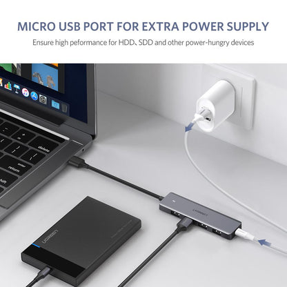 UGREEN USB Hub 3.0, Ultra Slim 4 Port USB 3 Hub with 5Gbps Data Transfer / 50985 متجر نصر
