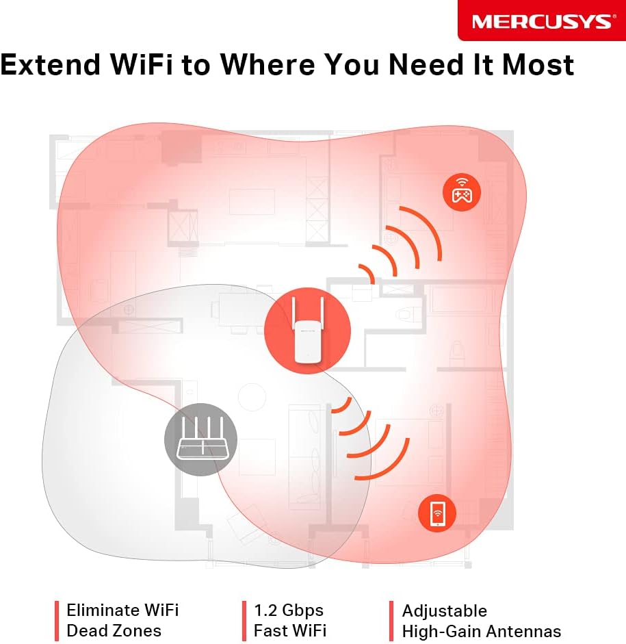 Mercusys AC1200 Wi-Fi Range Extender / ME30