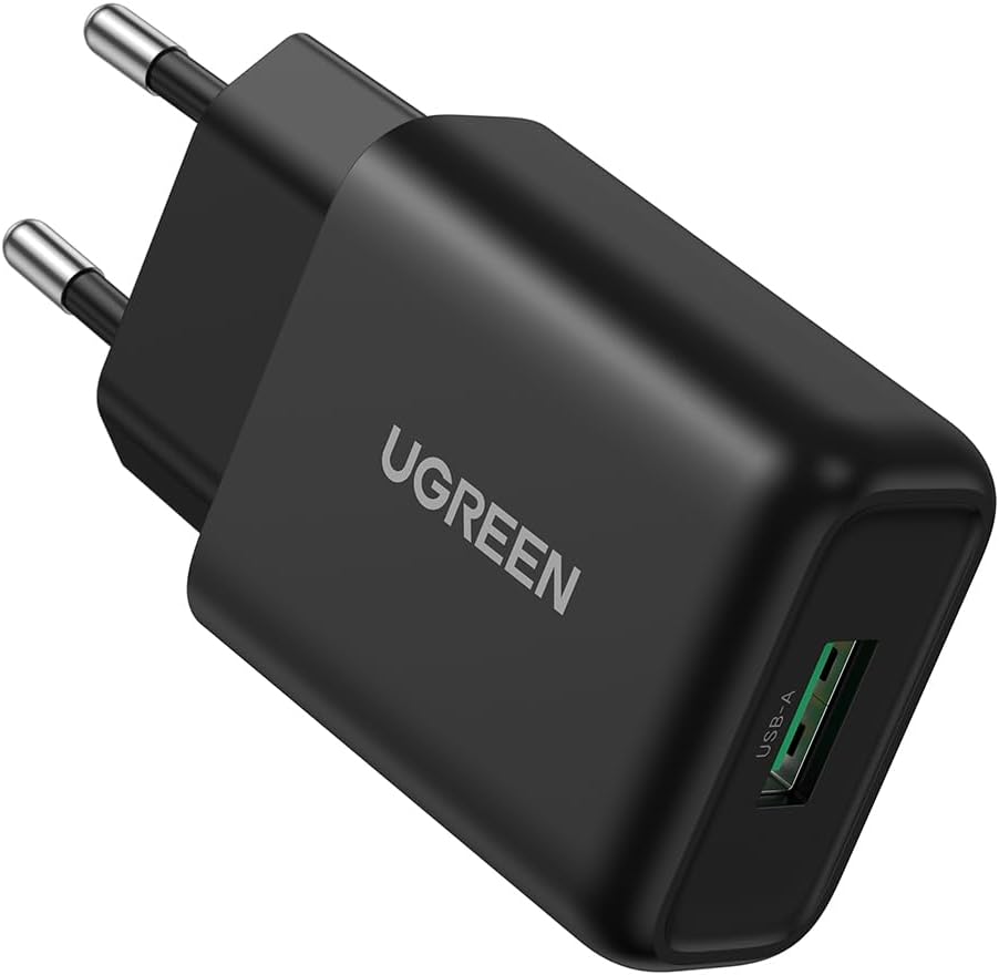 UGREEN USB 3A Fast Charger Power Supply with Quick Charge 3.0 Technology, Black / 70273 - 10133