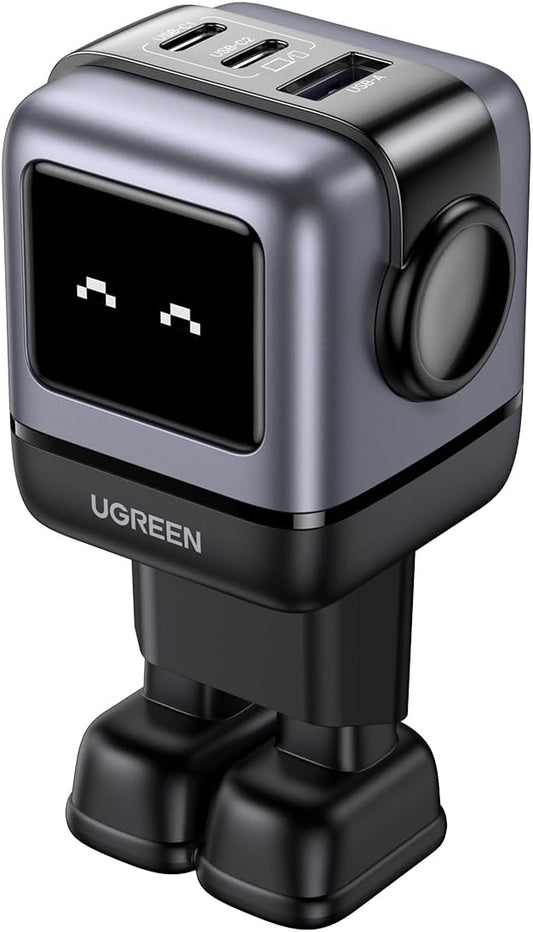 UGREEN Uno USB C Charger 65W RobotGaN Charger USB C Power 3 Port Fast Charger Robot / 25685B