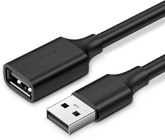 Ugreen 10313 USB 2.0 Male to Female Extension Cable, (0.5m-1m-1.5m-2m-3m-5m) Length, Black / 10313