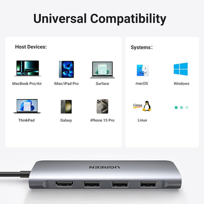UGREEN 6 in 1 Multifunction Adapter | 20956a متجر نصر