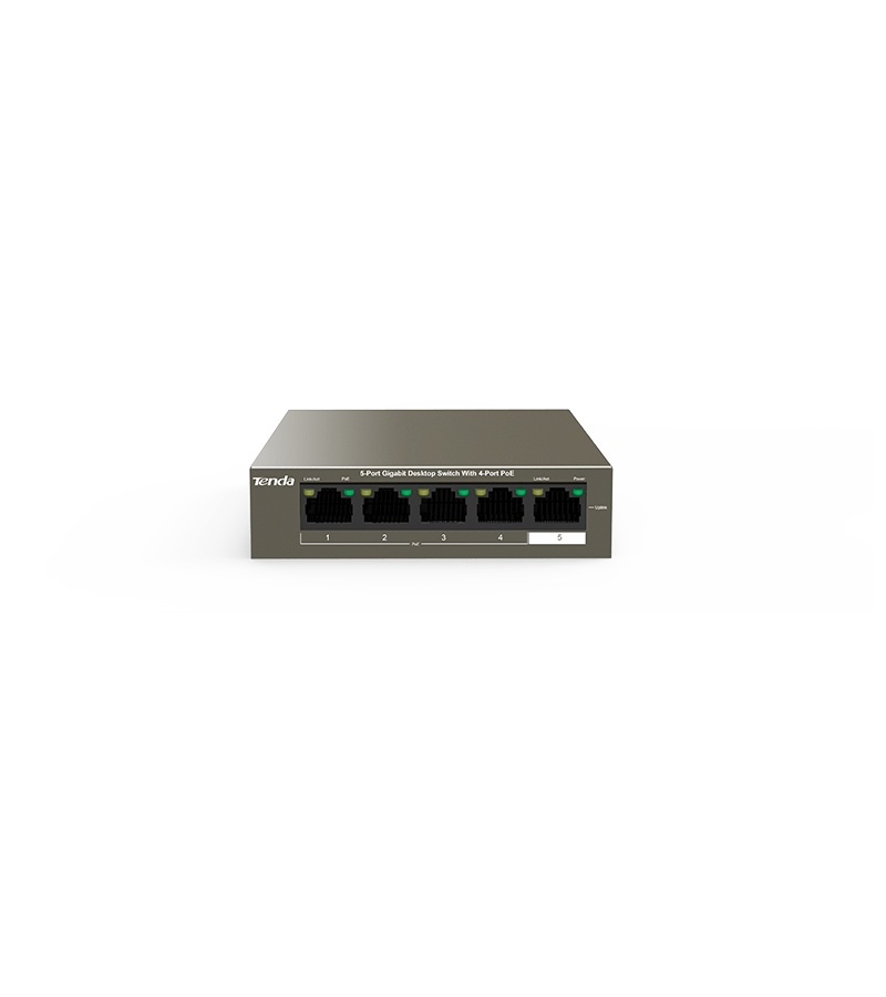 Tenda 5-Port Gigabit Desktop Switch with 4-Port PoE / TEG1105P-4-63W