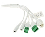 Hikvision DS-QAZ1203G1-BE connection cable with RJ45, power, audio and terminal connectors