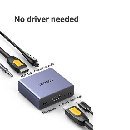 UGREEN 4K@30Hz HDMI Audio Splitter with OPTICAL + 3.5mm Ports - 60649 متجر نصر