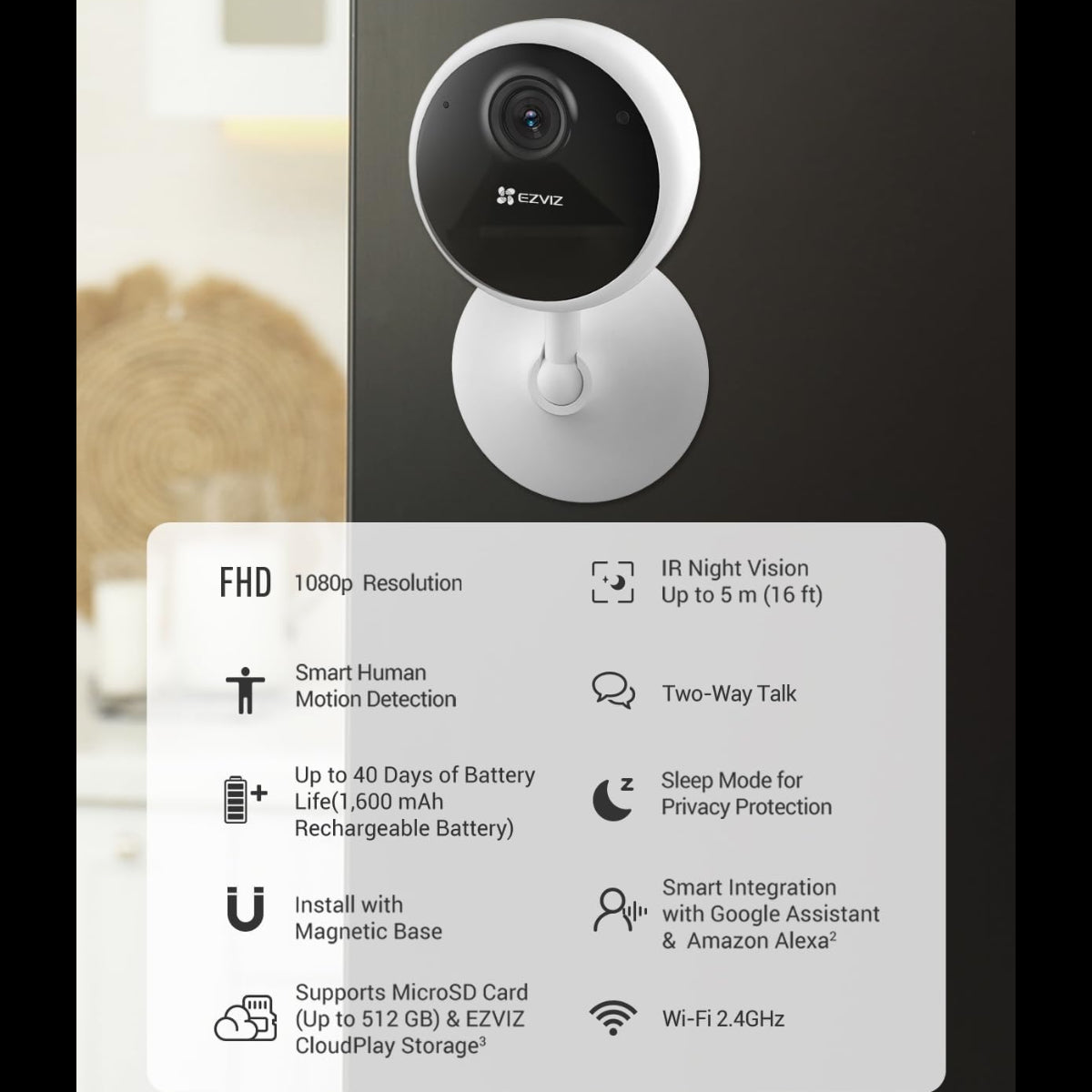 Ezviz 2MP Indoor Battery Camera-CB1 -H - متجر نصر