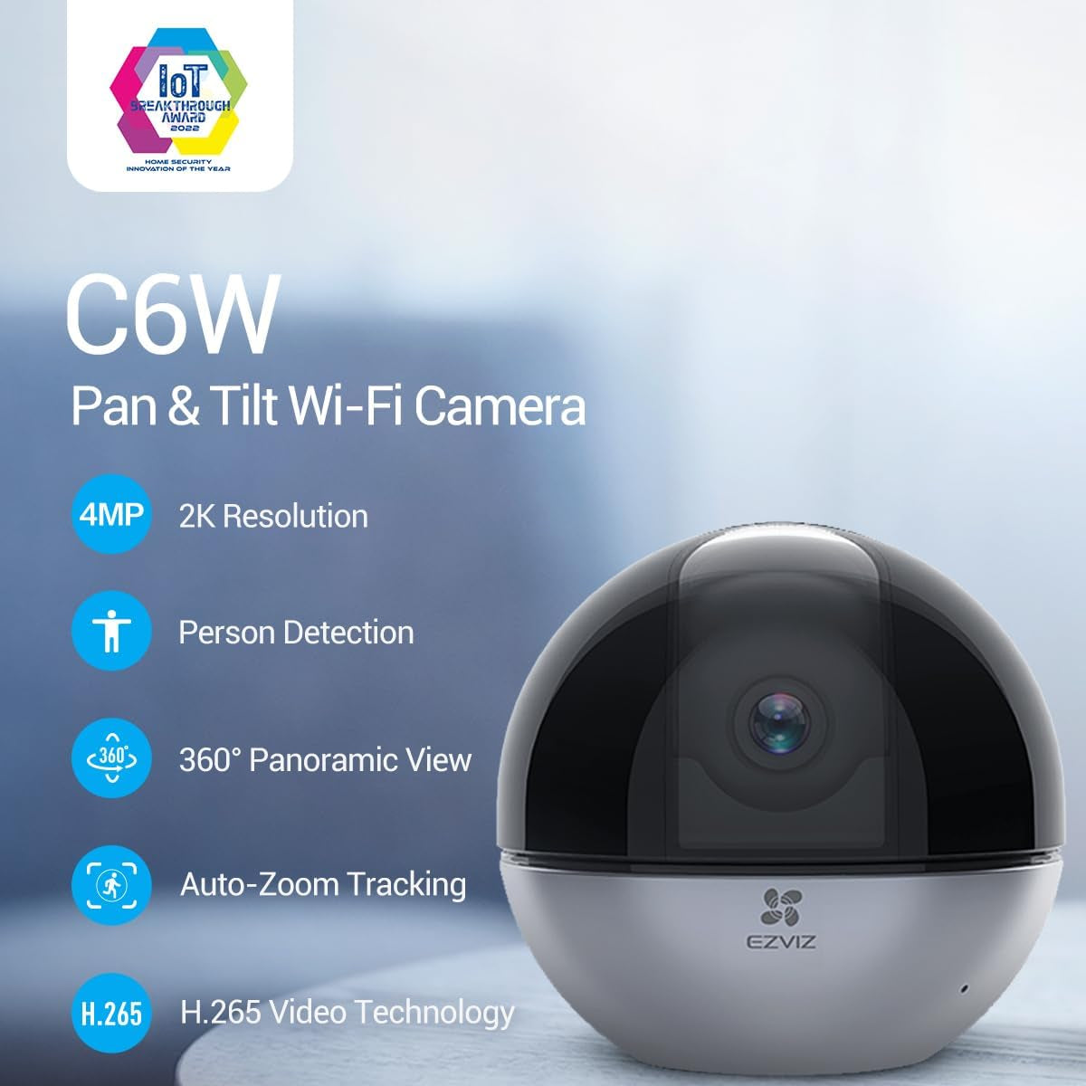 Ezviz 4mp PT Indoor Camera Zoom Tracking | C6W - متجر نصر