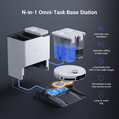 EZVIZ RS20 Max Robot 13000Pa Vacuum & Mop Auto-Empty Smart Cleaning System متجر نصر