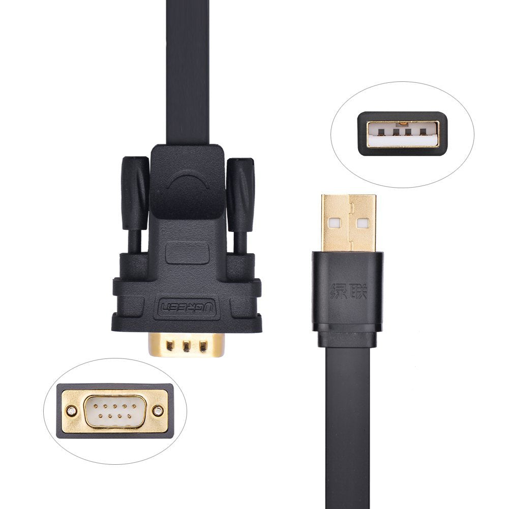 UGREEN USB 2.0 to DB9 RS-232 Adapter Flat Cable 2m | 20218 - متجر نصر