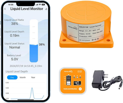 Wireless Tank Level Meter | WiFi Screen + RF Sensor | Moray ME201R متجر نصر