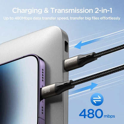 JOYROOM 100W Type-C to Type-C Fast Charge Data Cable 1.2m - A25 متجر نصر