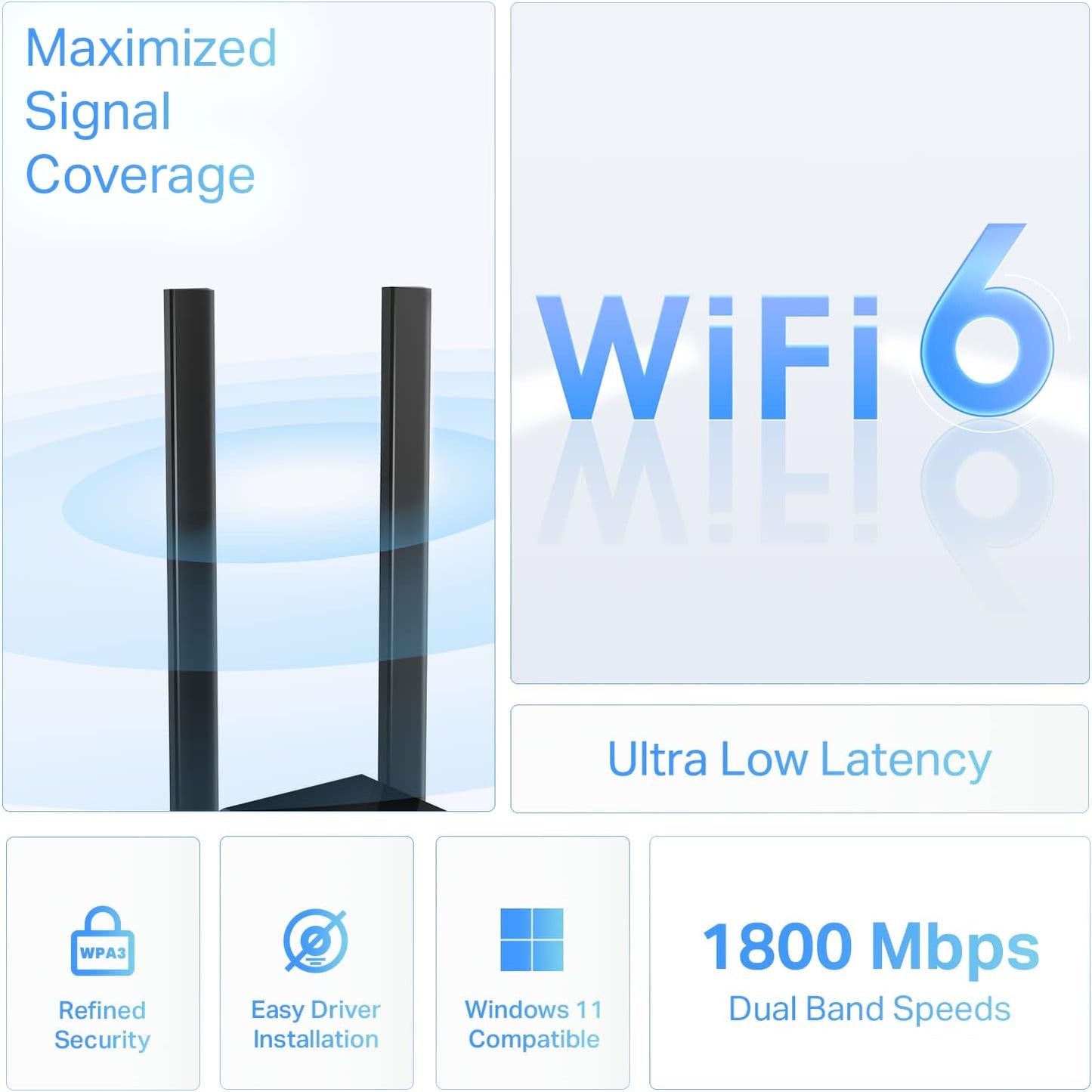 TP-Link Archer TX20U Plus - AX1800 Dual Antennas High Gain Wireless USB Adapter - متجر نصر