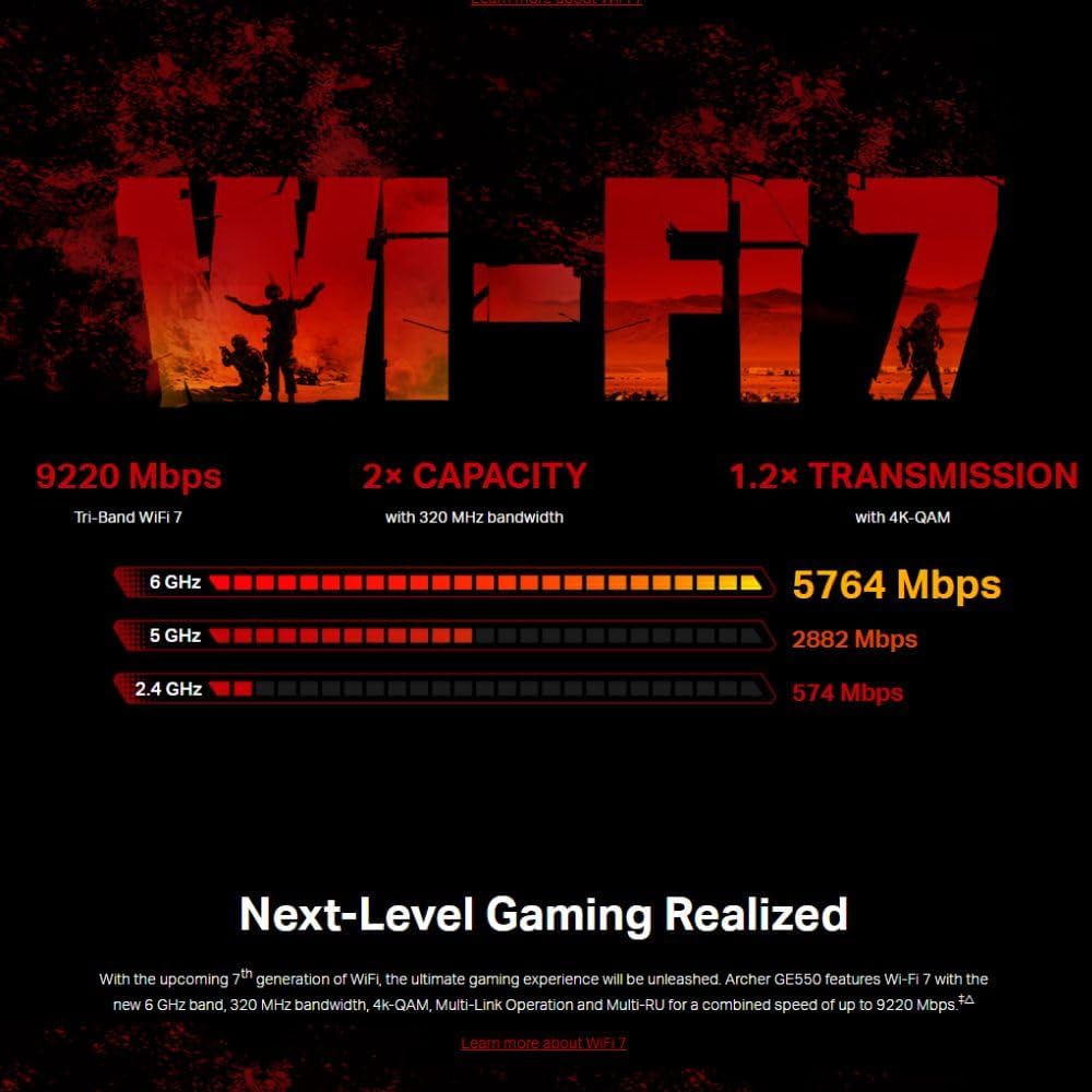 Tp-Link Archer GE550 | BE9300 Tri-Band Wi-Fi 7 Gaming Router متجر نصر