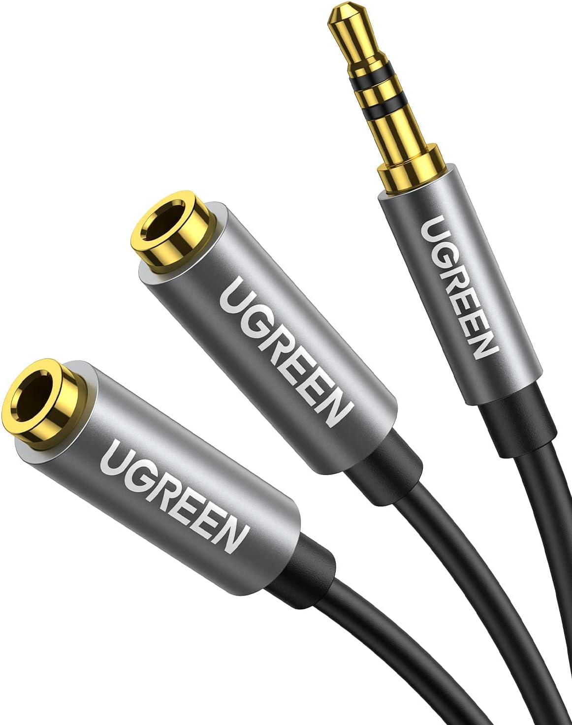 UGREEN Headphone Splitter 3.5mm Audio Stereo Y Splitter Aux Extension Cable Male to Female Dual Headphone Jack Adapter for Earphone / 10532