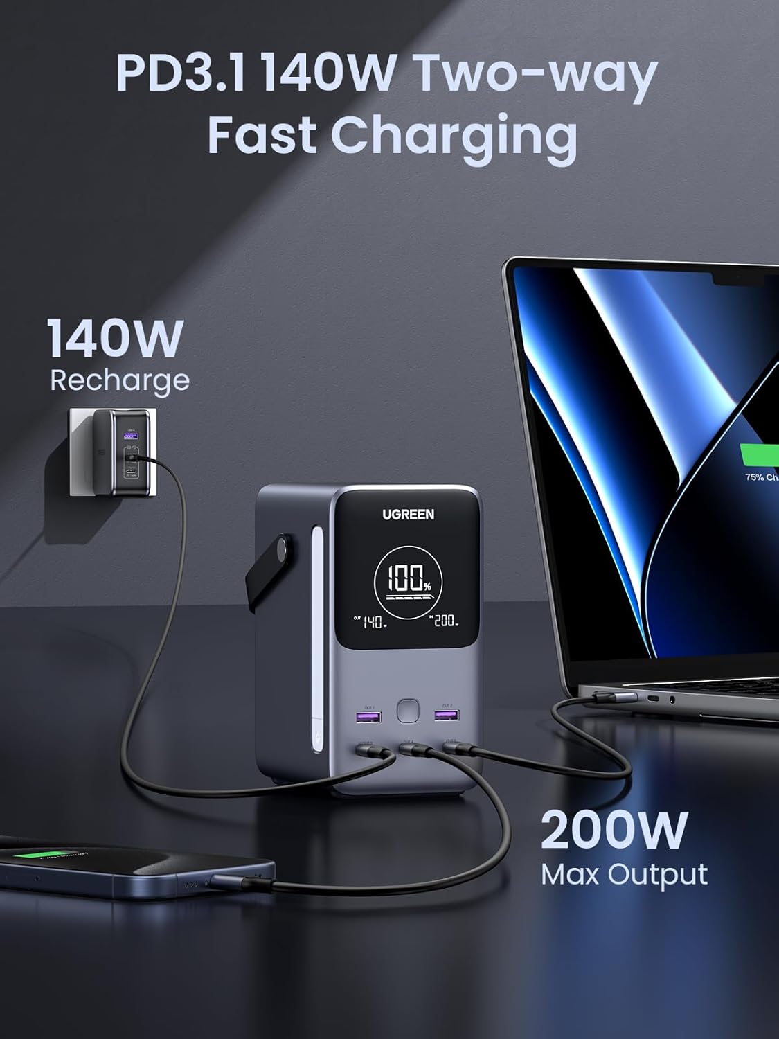 UGREEN 48000mAh  300W Fast Charging Power Bank / 25286