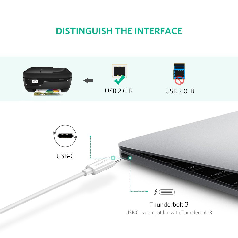 UGREEN USB-C to USB 2.0 Print Cable 1m / 40560 - 40417