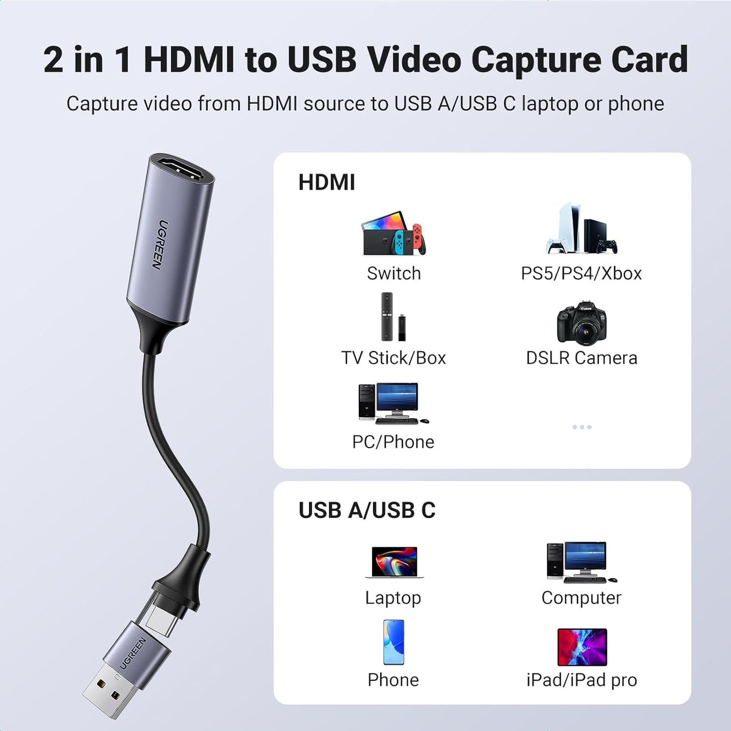 UGREEN Video Capture Card Single HDMI Input / 40189