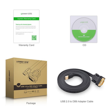 UGREEN USB 2.0 to DB9 RS-232 Adapter Flat Cable 2m - 20218 متجر نصر