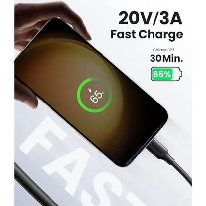 UGREEN USB-C 2.0 Male To USB-C 2.0 Male 3A Data Cable (Black) | US286 متجر نصر