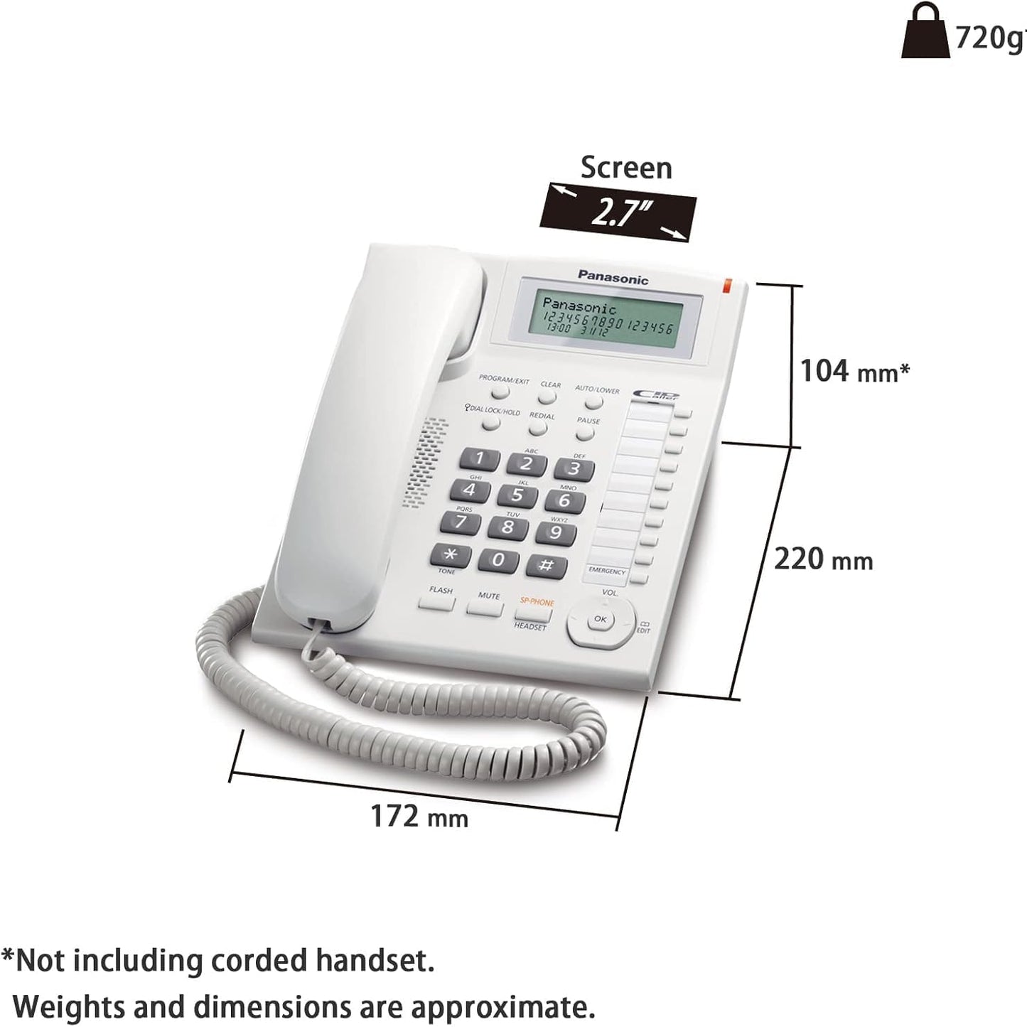 Panasonic Corded Phone KX-TS880FX متجر نصر