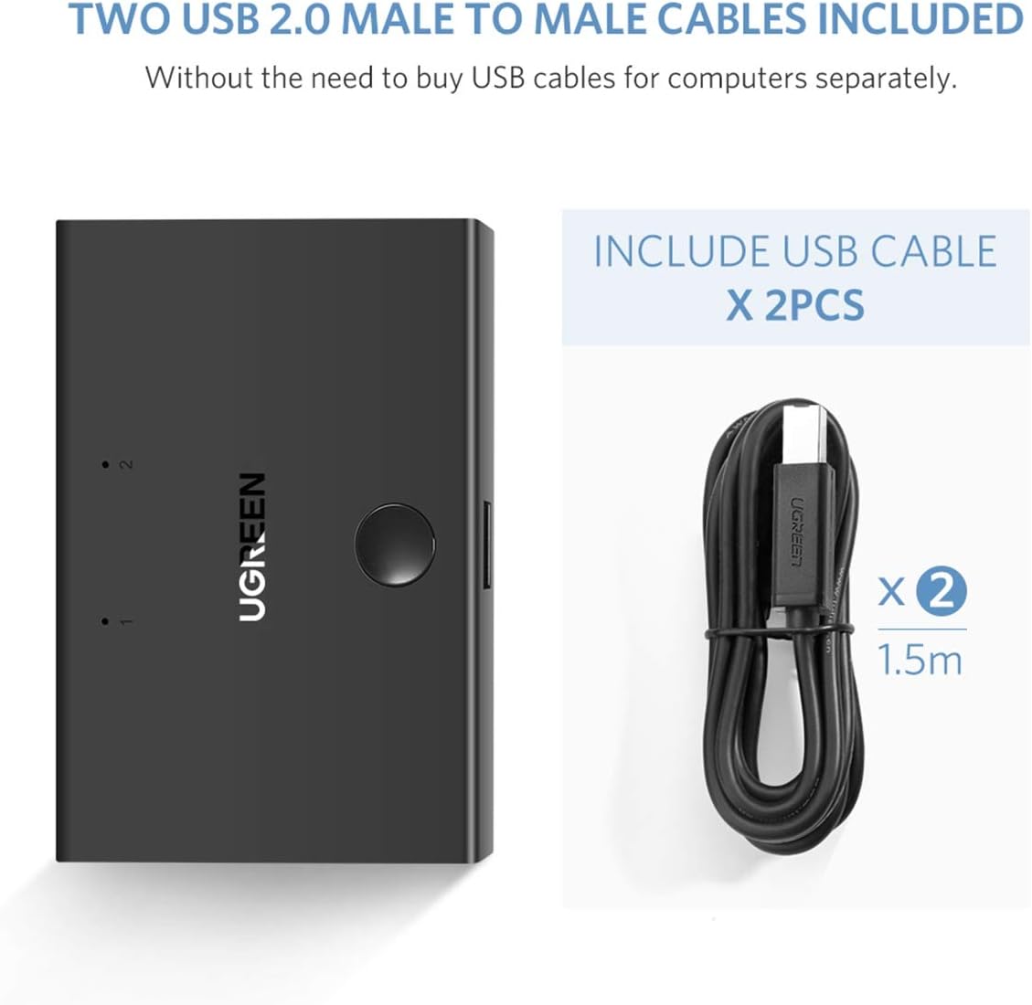 UGREEN USB 2.0 Sharing Switch 2x1 / 30345