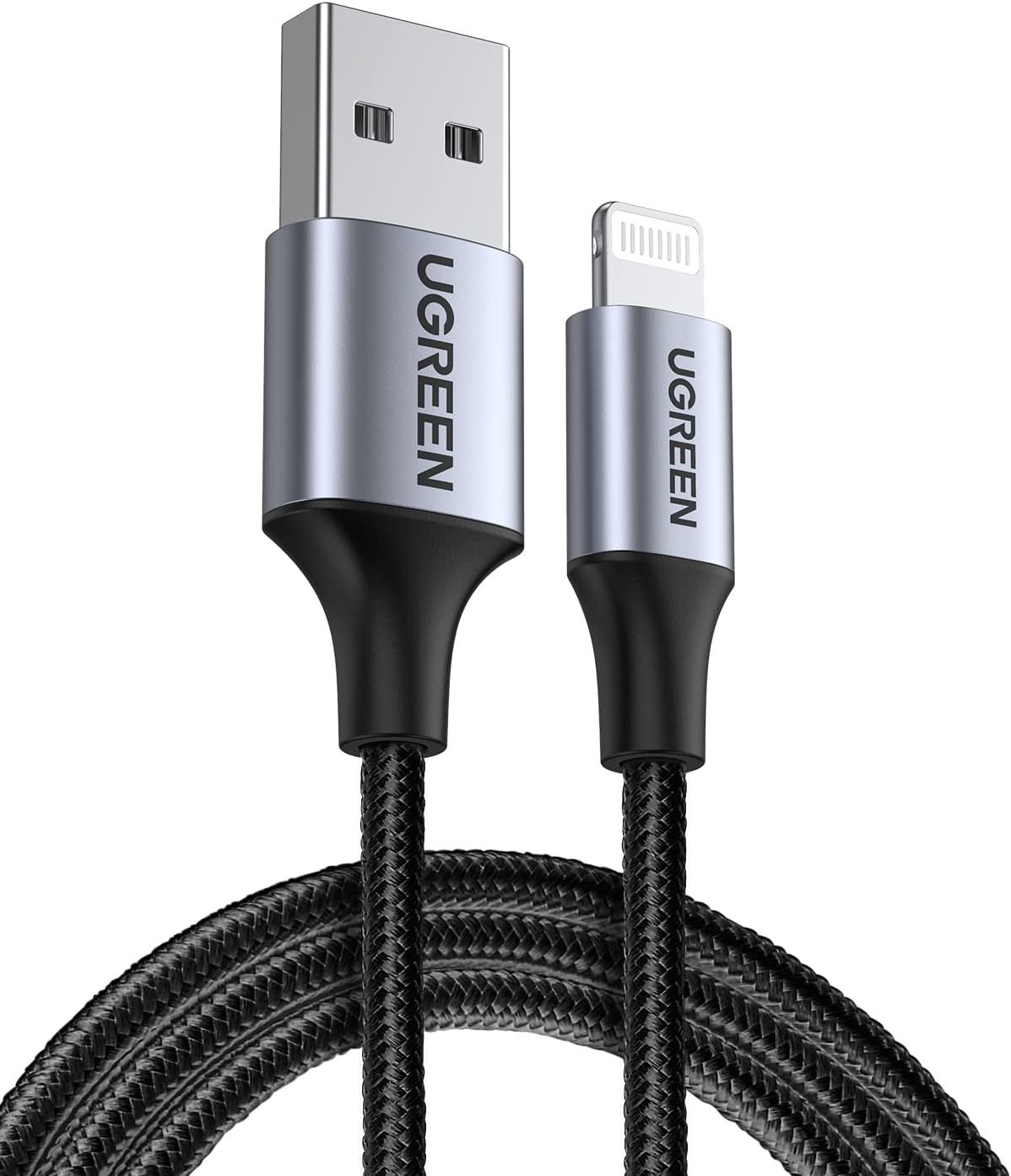 Ugreen USB-A to Lightning Charging Cable, Black / 60156-60158