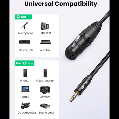 UGREEN 3.5mm to XLR Cable Male to XLR Female Microphone Cable /AV182 متجر نصر
