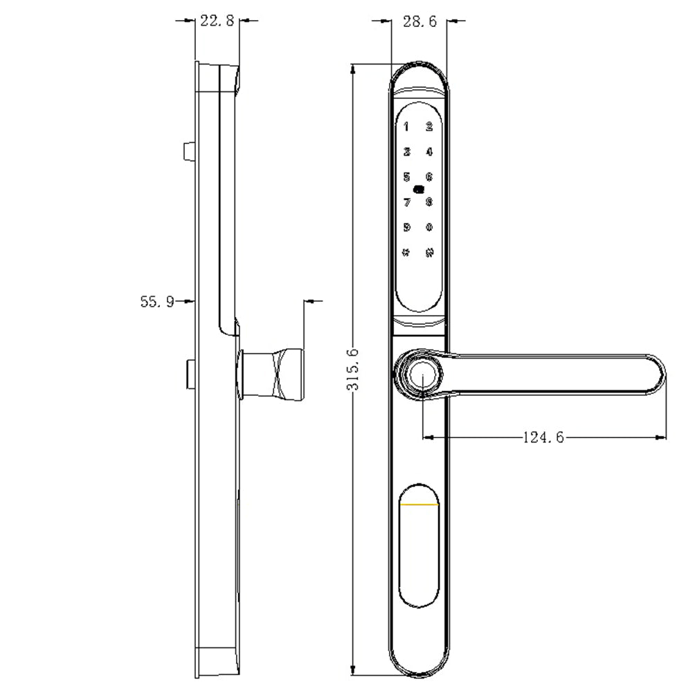 Smart Door Lock for Aluminum Door- SE64x متجر نصر