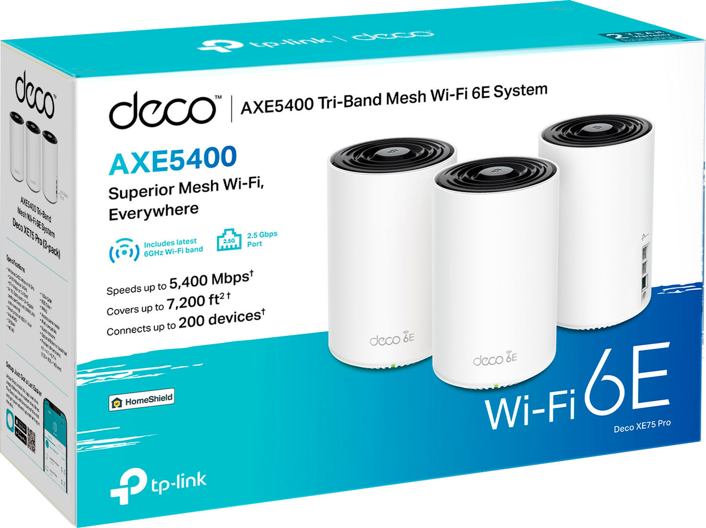 TP-LINK AXE5400 Whole Home Mesh Wi- Fi 6E System / Deco XE75 Pro(3-pack)