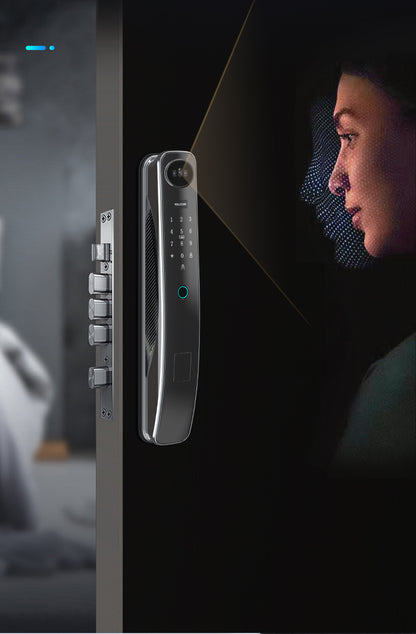 Smart Door Lock 3D-Face Recognition | Surveillance| Video Call | Self Open | Waterproof | SE44x متجر نصر