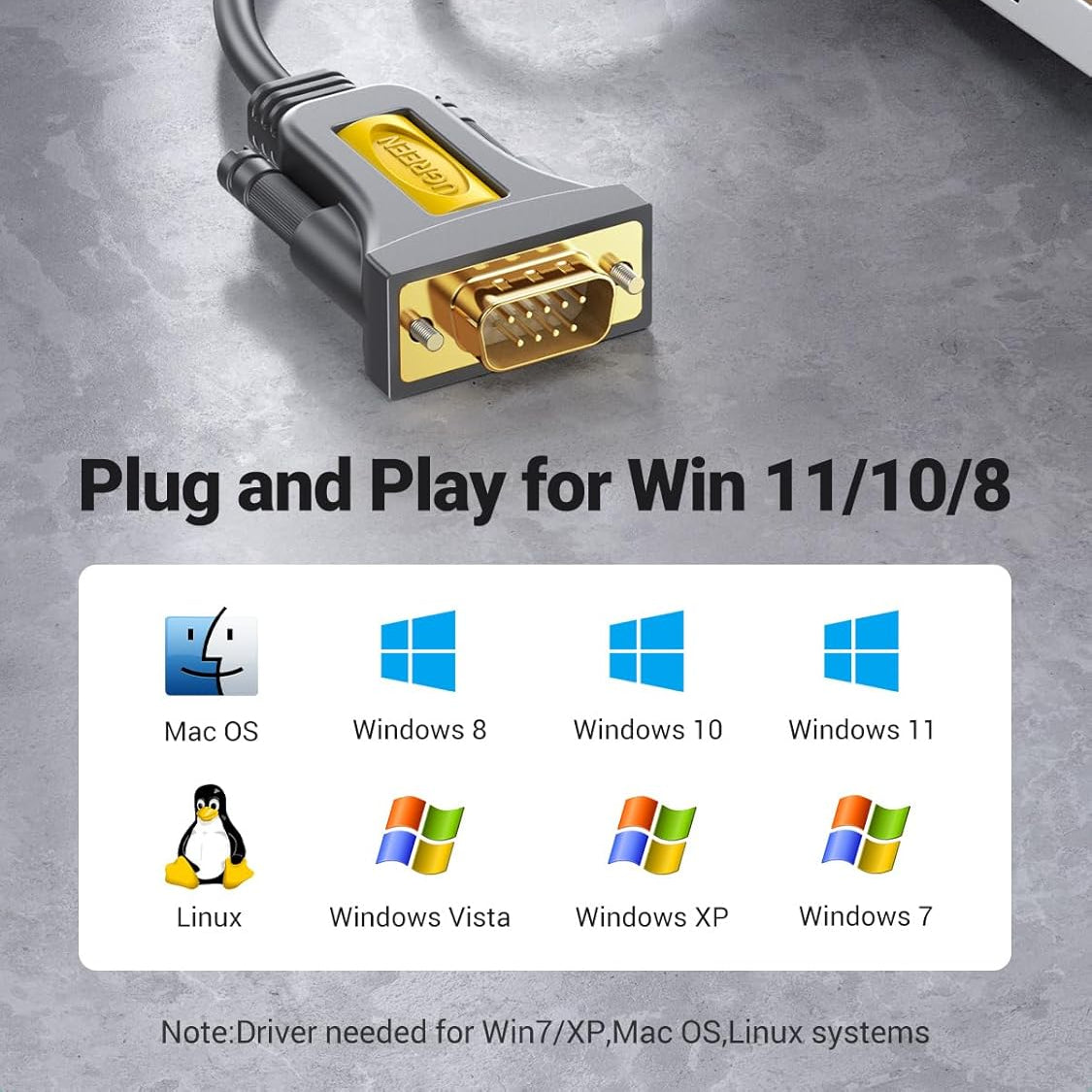 UGREEN USB to DB9 RS-232 Adapter Cable | CR104 - متجر نصر