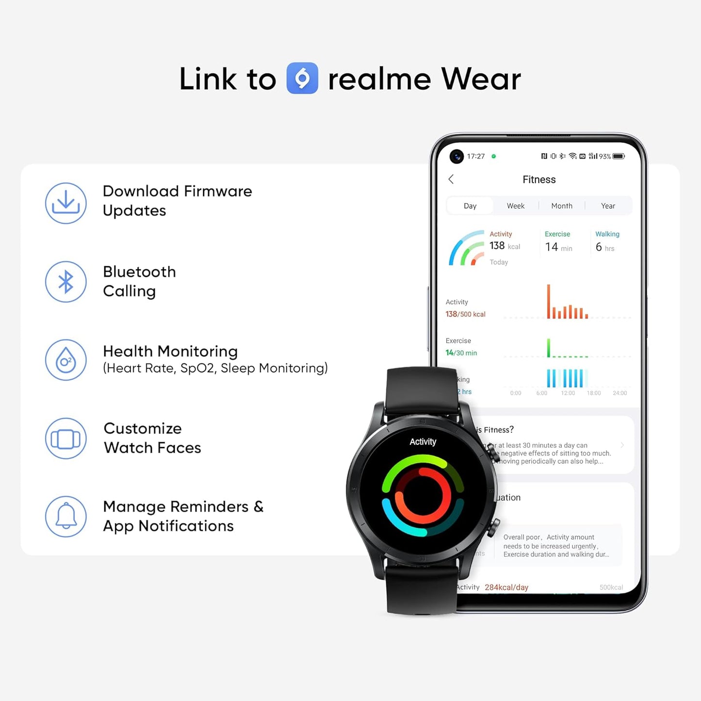 ساعة Realme TechLife Watch R100 الذكية - C