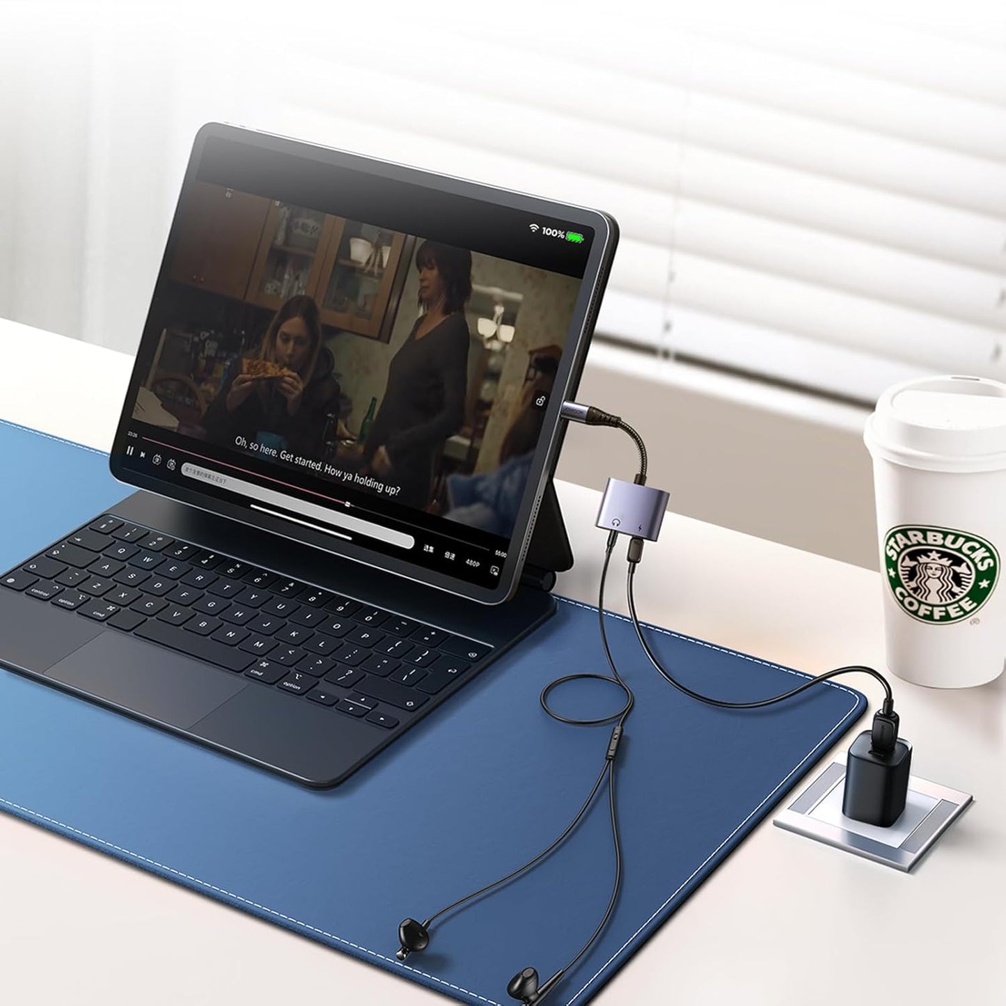 محول الصوت JOYROOM Audio-Transfer 2 في 1، من Lightning إلى 3.5 ملم + Lightning، أسود - SY-L01 - متجر نصر
