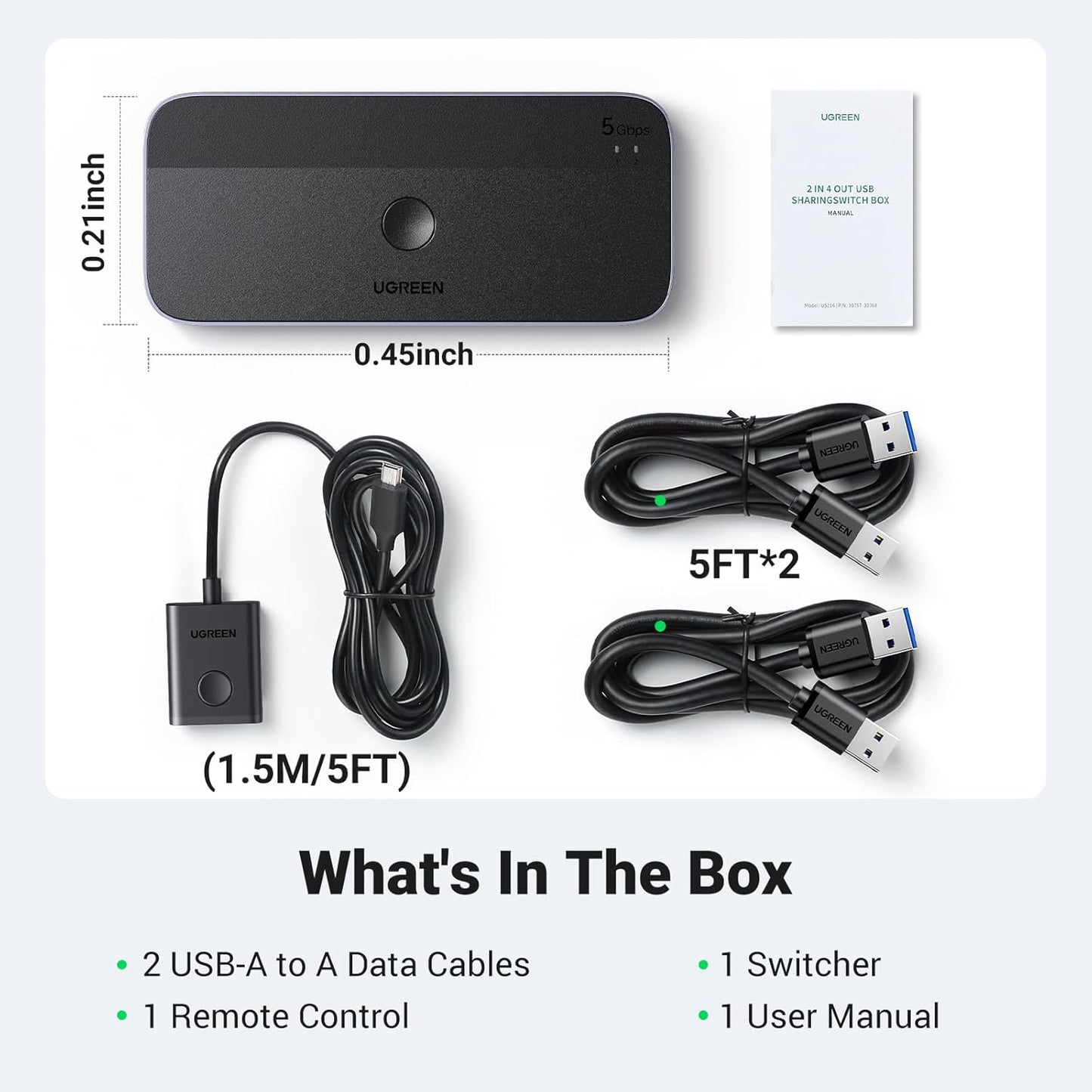 UGREEN USB 3.0 Switch 2 Computers Sharing USB C & A Devices / 15705 - متجر نصر