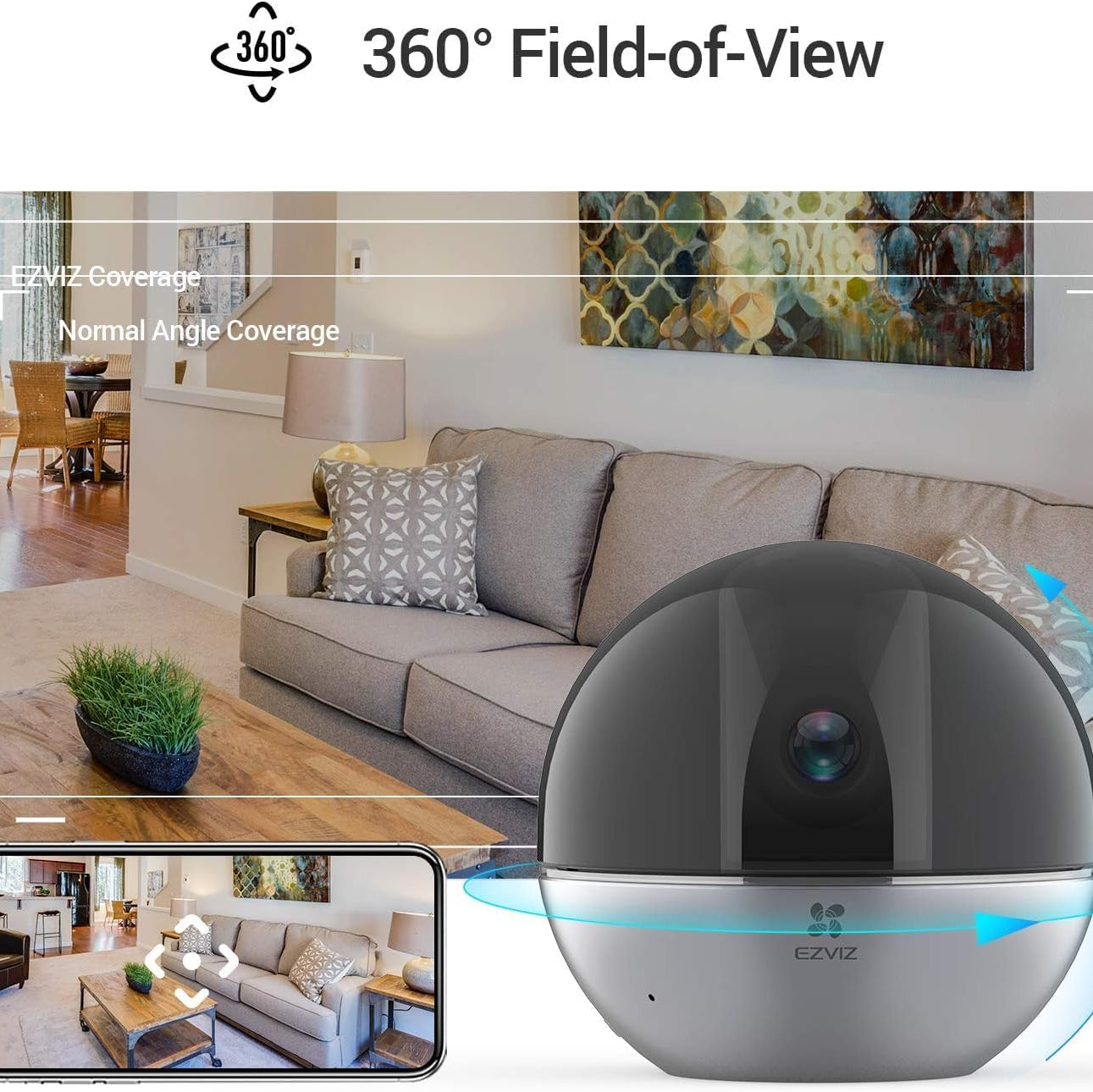 Ezviz 4mp PT Indoor Camera Zoom Tracking | C6W - متجر نصر