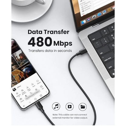 UGREEN USB-C 2.0 Male To USB-C 2.0 Male 3A Data Cable (Black) | US286 متجر نصر