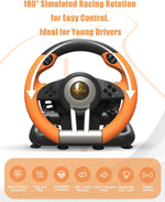 Playstation Smart&Games PXN V3 Pro Games Steering Wheel | (Black - Orange)